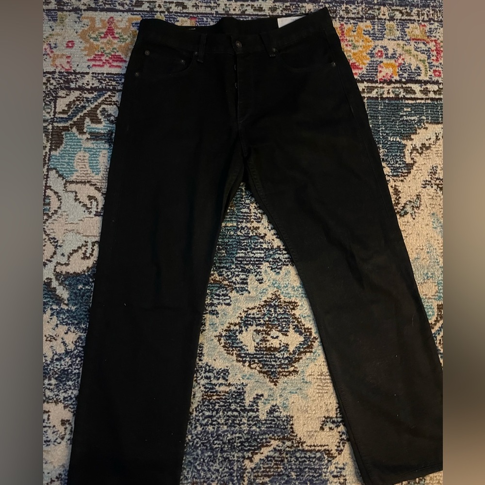 rag & bone Men's Dark Black Straight Jeans
